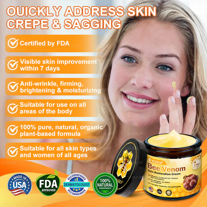 💐✨💐Made and Shipped from US ✨ VLSVLS® Bee Venom Skin Restoration Cream 🔥 💧 Targets wrinkles, fine lines, purpura, sagging, stretch marks, dark spots—firming, lifting and more