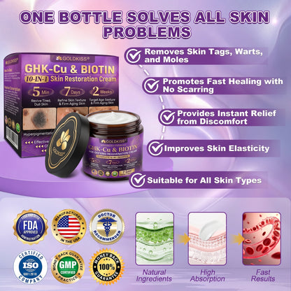 Made and Shipped from USA✨ 𝐆𝐎𝐋𝐃𝐊𝐈𝐒𝐒® 𝐆𝐇𝐊-𝐂𝐮 & 𝐁𝐈𝐎𝐓𝐈𝐍 𝟏𝟎-𝐈𝐍-𝟏 𝐒𝐤𝐢𝐧 𝐑𝐞𝐬𝐭𝐨𝐫𝐚𝐭𝐢𝐨𝐧 𝐂𝐫𝐞𝐚𝐦 ⚡